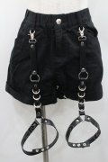 REFLEM / ハーネス付きベルトショートパンツ  黒 I-26-01-06-098-PU-PA-SA-ZI
