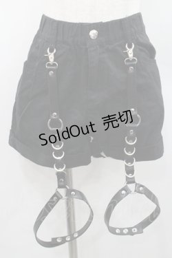 画像1: REFLEM / ハーネス付きベルトショートパンツ  黒 I-26-01-06-098-PU-PA-SA-ZI