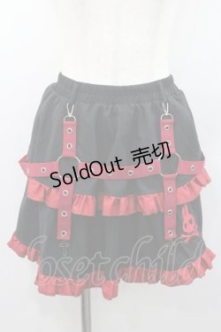 画像1: ACDC RAG / PUNKYバニースカート  黒Ｘ赤 I-26-01-06-099-PU-SK-SA-ZI