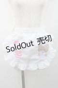 axes femme Kawaii / mikkoコラボ刺繍エプロン  白 I-26-01-06-100-AX-SK-SA-ZI
