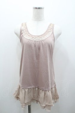 画像1: axes femme / 肩透けロングタンク M アワピンク I-26-01-06-013-AX-TO-TE-ZI