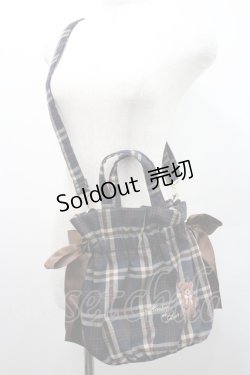 画像1: Maison de FLEUR / ベア刺繍ギャザー2WAYトートバッグ  黒Ｘブラウン I-26-01-06-103-LO-BG-SA-ZI