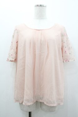 画像1: axes femme / 袖刺繍フレアプルオーバー M ピンク I-26-01-06-002-AX-TO-TE-ZI