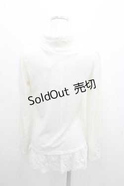 画像2: axes femme / はしごレース起毛レースハイネックカットソー M アイボリー I-26-01-06-014-AX-TO-TE-ZI