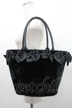 画像1: m petit by misako / AM*NIリボンFバッグ  黒 I-26-01-06-106-LO-BG-SA-ZI