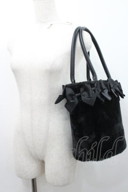 画像2: m petit by misako / AM*NIリボンFバッグ  黒 I-26-01-06-106-LO-BG-SA-ZI