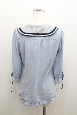 画像2: axes femme / セーラーカラーブラウス M サックス I-26-01-06-015-AX-TO-TE-ZI