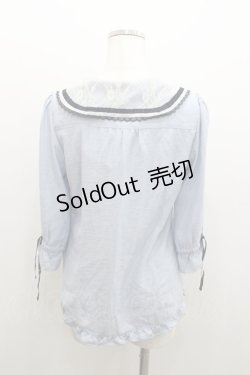 画像2: axes femme / セーラーカラーブラウス M サックス I-26-01-06-015-AX-TO-TE-ZI