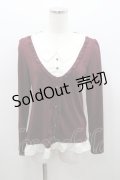axes femme / 音符刺繍ブラウス M ワイン I-26-01-06-016-AX-BL-TE-ZI