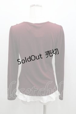 画像2: axes femme / 音符刺繍ブラウス M ワイン I-26-01-06-016-AX-BL-TE-ZI