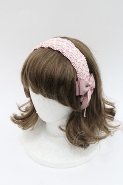 画像1: m petit by misako / TT*AMレースカチューシャ  ピンク I-26-01-06-113-LO-AC-SA-ZI