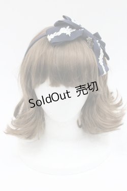 画像2: ALICE and the PIRATES / A/Pローズレースのグログランリボンカチューシャ  ネイビーＸ白 I-26-01-06-114-PA-AC-SA-ZI