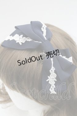 画像3: ALICE and the PIRATES / A/Pローズレースのグログランリボンカチューシャ  ネイビーＸ白 I-26-01-06-114-PA-AC-SA-ZI
