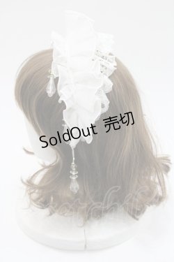 画像3: MR corset / シフォンフリルビジューカチューシャ  白 I-26-01-06-116-PU-AC-SA-ZI