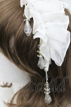 画像5: MR corset / シフォンフリルビジューカチューシャ  白 I-26-01-06-116-PU-AC-SA-ZI