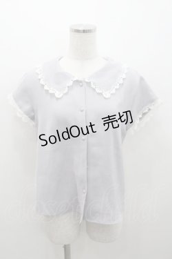 画像1: an another angelus / レース襟半袖ブラウス  ラベンダー I-26-01-06-018-CA-BL-SA-ZI