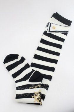 画像1: metamorphose / ボーダーオーバーニー  黒Ｘ白 I-26-01-06-124-ME-ZA-SA-ZI