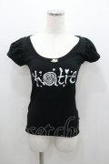 Katie / ロゴプリント半袖カットソー S 黒Ｘ白 I-26-01-06-024-LO-TO-SA-ZI