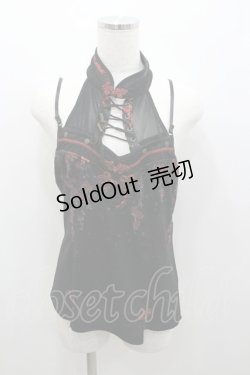 画像1: Ozz oneste / チャイナデザインボレロ&キャミセット  黒Ｘ赤 I-26-01-06-025-OO-TO-SA-ZI