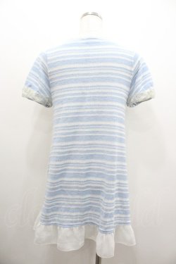 画像2: axes femme / モチーフレース使いボーダーサマーニット M サックス×白 I-26-01-06-003-AX-TO-TE-ZI