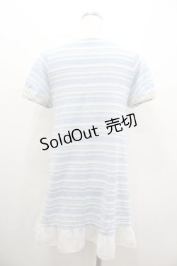 画像2: axes femme / モチーフレース使いボーダーサマーニット M サックス×白 I-26-01-06-003-AX-TO-TE-ZI