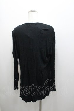 画像2: ALGONQUINS / ロゴドクロプリント2カラーカットソー  黒Ｘ白 I-26-01-06-030-AL-TO-SA-ZI