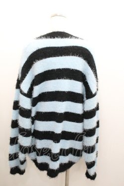 画像2: Deorart / シャギーニットVカーディガン F ブラック×ライトブルー I-26-01-06-032-PU-TO-TE-ZI