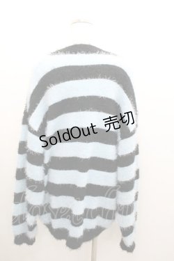 画像2: Deorart / シャギーニットVカーディガン F ブラック×ライトブルー I-26-01-06-032-PU-TO-TE-ZI