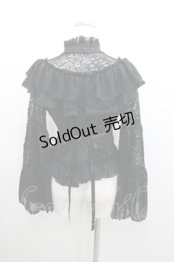 画像2: MR corset / エンジェルスリーブレースブラウス  黒 I-26-01-06-035-PU-BL-SA-ZI