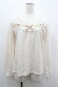 axes femme / 薔薇レースニットトップス M オフ I-26-01-06-005-AX-TO-TE-ZI