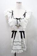 Hoshibako Works / ベルスーズすずらん刺繍エプロン  白Ｘ黒 I-26-01-08-001-LO-OP-SA-ZI