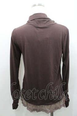 画像2: axes femme / 裾レースタートルネックプルオーバー M ブラウン I-26-01-08-029-AX-TO-TE-ZI