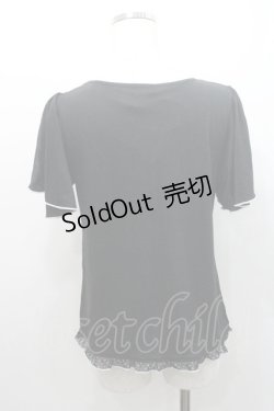 画像2: axes femme / ドットシフォン切替Tシャツ M 黒 I-26-01-08-030-AX-TS-TE-ZI