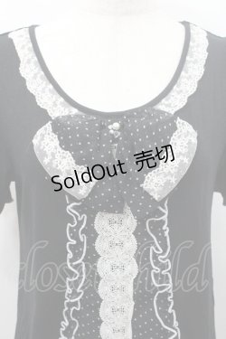 画像3: axes femme / ドットシフォン切替Tシャツ M 黒 I-26-01-08-030-AX-TS-TE-ZI