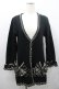画像1: axes femme / シフォンリボン使いロングカーディガン M 黒 I-26-01-08-033-AX-TO-TE-ZI (1)