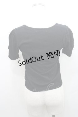 画像2: JESUS DIAMANTE / フロントリボン半袖ニットトップス  黒 I-26-01-08-034-JE-TO-SA-ZI