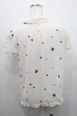 画像2: axes femme kawaii / 薔薇刺繍シフォンブラウス M 生成り I-26-01-08-004-AX-BL-TE-ZI