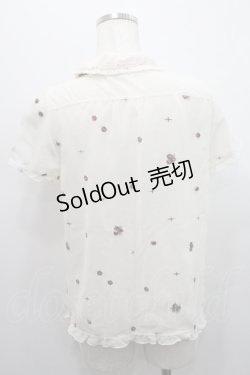 画像2: axes femme Kawaii / 薔薇刺繍シフォンブラウス M 生成り I-26-01-08-004-AX-BL-TE-ZI