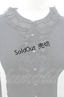 画像3: JESUS DIAMANTE / レースボーダーニットカーデ  黒 I-26-01-08-036-JE-TO-SA-ZI