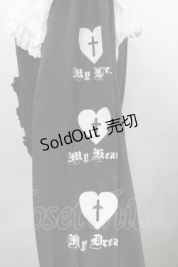 画像3: Ank Rouge / ハートクロスプリント袖シフォンブルゾン  黒Ｘ白 I-26-01-08-037-CA-JA-SA-ZI