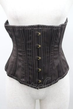 画像1: abilletage / ストライプコルセット  ブラウン I-26-01-08-038-GO-TO-SA-ZI