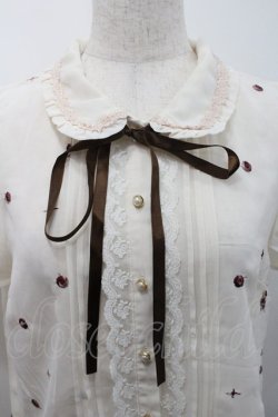 画像3: axes femme kawaii / 薔薇刺繍シフォンブラウス M 生成り I-26-01-08-004-AX-BL-TE-ZI