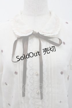 画像3: axes femme Kawaii / 薔薇刺繍シフォンブラウス M 生成り I-26-01-08-004-AX-BL-TE-ZI