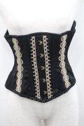 abilletage / nobleレースミニショートコルセット 2 黒ｘゴールド I-26-01-08-039-GO-ZA-SA-ZI