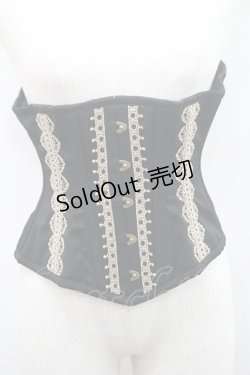 画像1: abilletage / nobleレースミニショートコルセット 2 黒ｘゴールド I-26-01-08-039-GO-ZA-SA-ZI