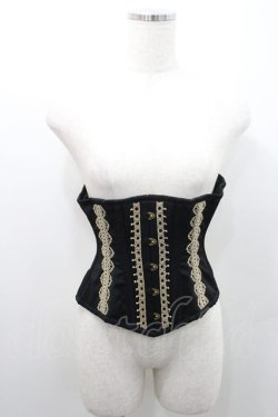 画像3: abilletage / nobleレースミニショートコルセット 2 黒ｘゴールド I-26-01-08-039-GO-ZA-SA-ZI