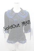 Vallee lys / Dreams Ladder Lace Blouse　ブラウス  黒Ｘ青 I-26-01-08-040-GO-BL-SA-ZI