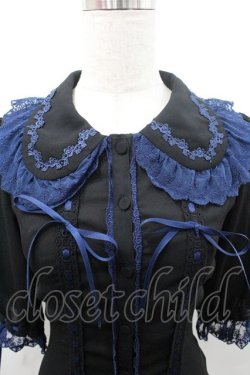 画像3: Vallee lys / Dreams Ladder Lace Blouse　ブラウス  黒Ｘ青 I-26-01-08-040-GO-BL-SA-ZI
