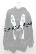 LISTEN FLAVOR / サイバーうさ耳ヘッドホンパーカー  黒 I-26-01-08-041-PU-TO-SA-ZI