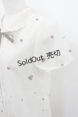 画像4: axes femme Kawaii / 薔薇刺繍シフォンブラウス M 生成り I-26-01-08-004-AX-BL-TE-ZI